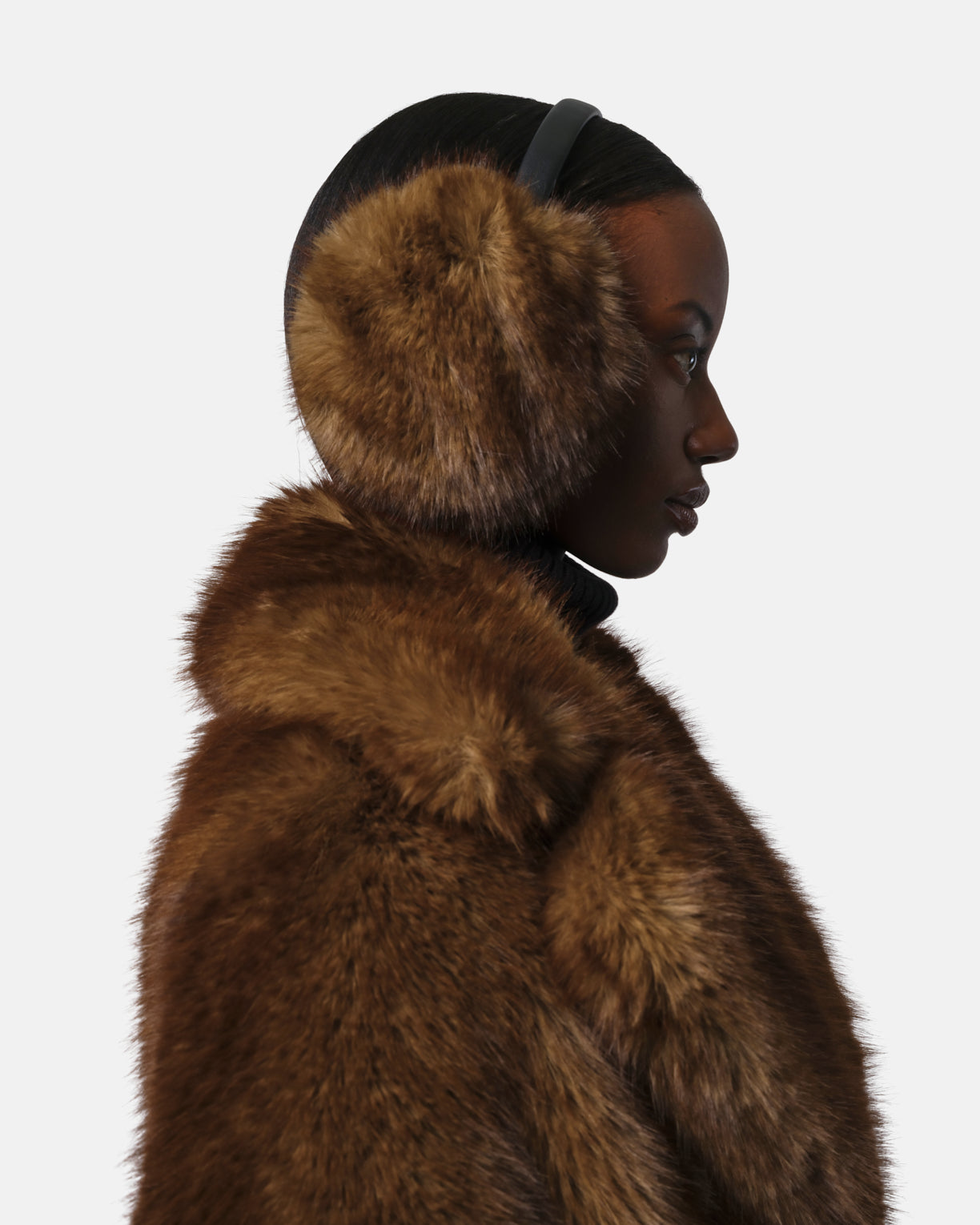 Esme Faux Mink Earmuffs in Brown – Apparis