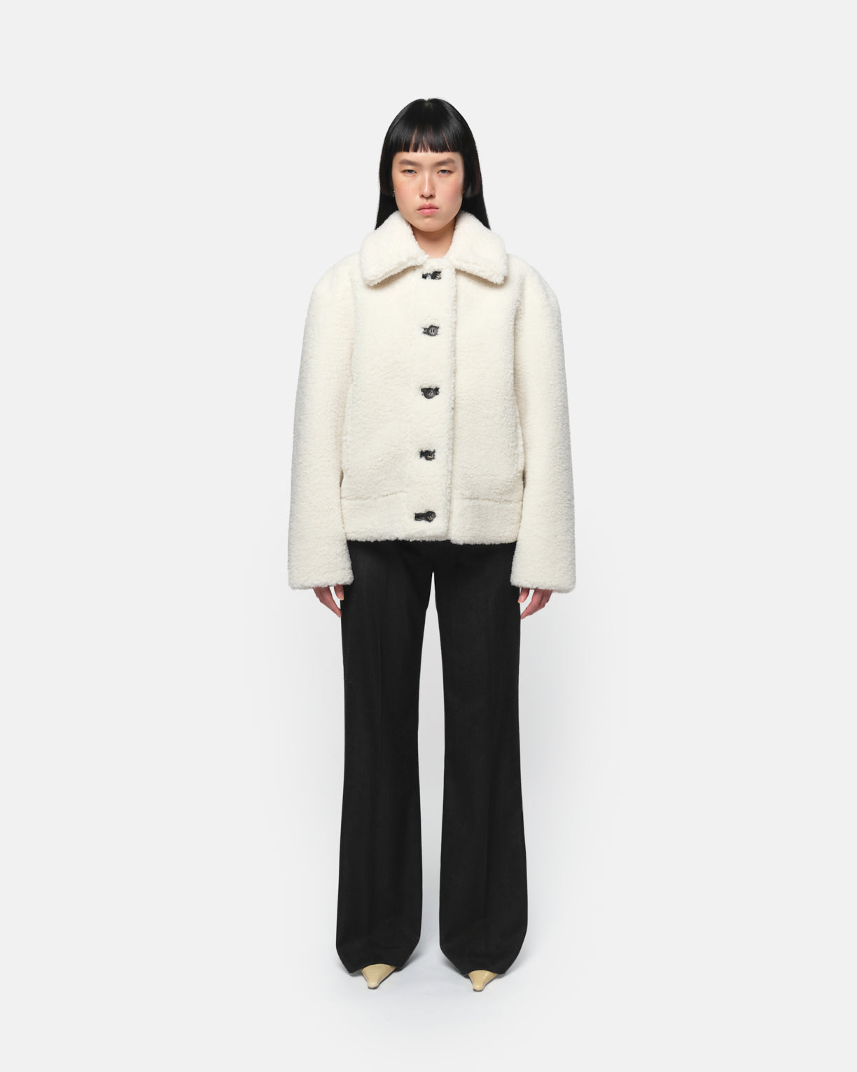 Charlie Mixed Media Coat in Blanc – Apparis