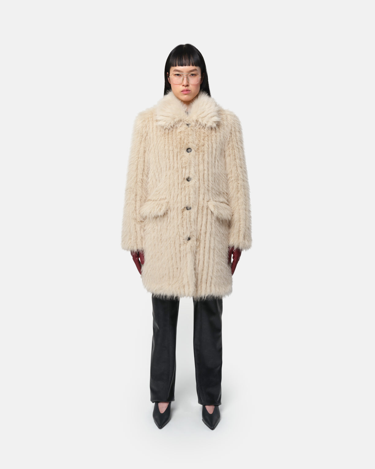 Faux Shearling Coat Apparis Teddy Coat Pamela Faux Fur Coat In