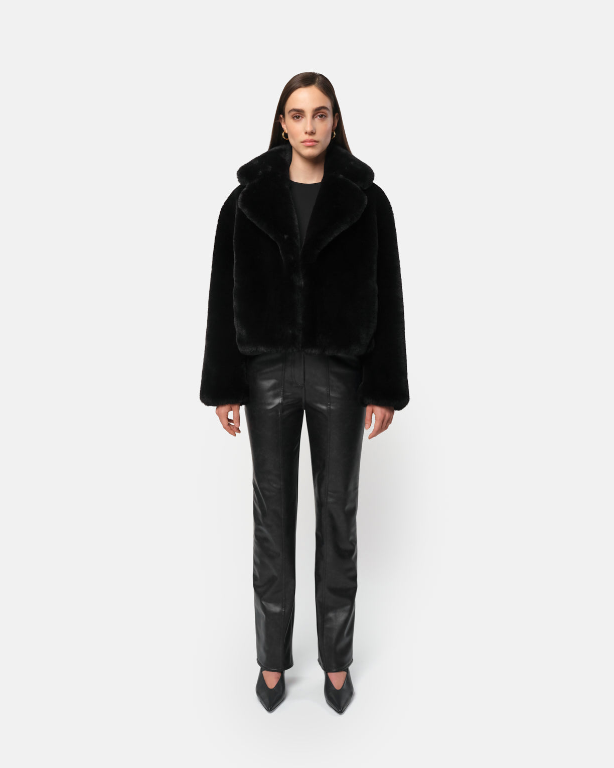 Miller Faux Fur Coat in Noir – Apparis - Main Image