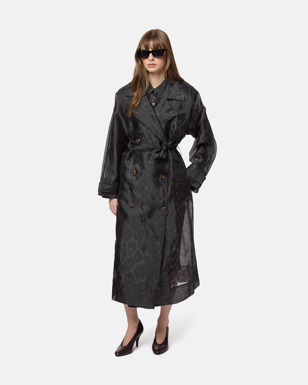 Lana Organza Leopard Trench Coat – Apparis