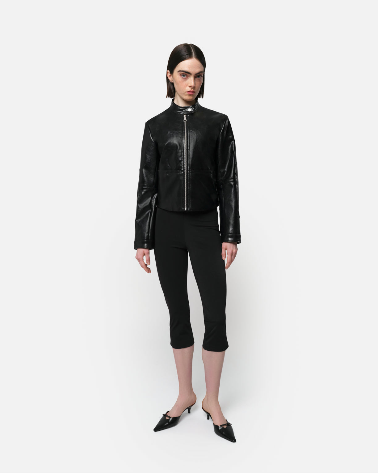 Casey Vegan Leather Moto Jacket in Noir – Apparis
