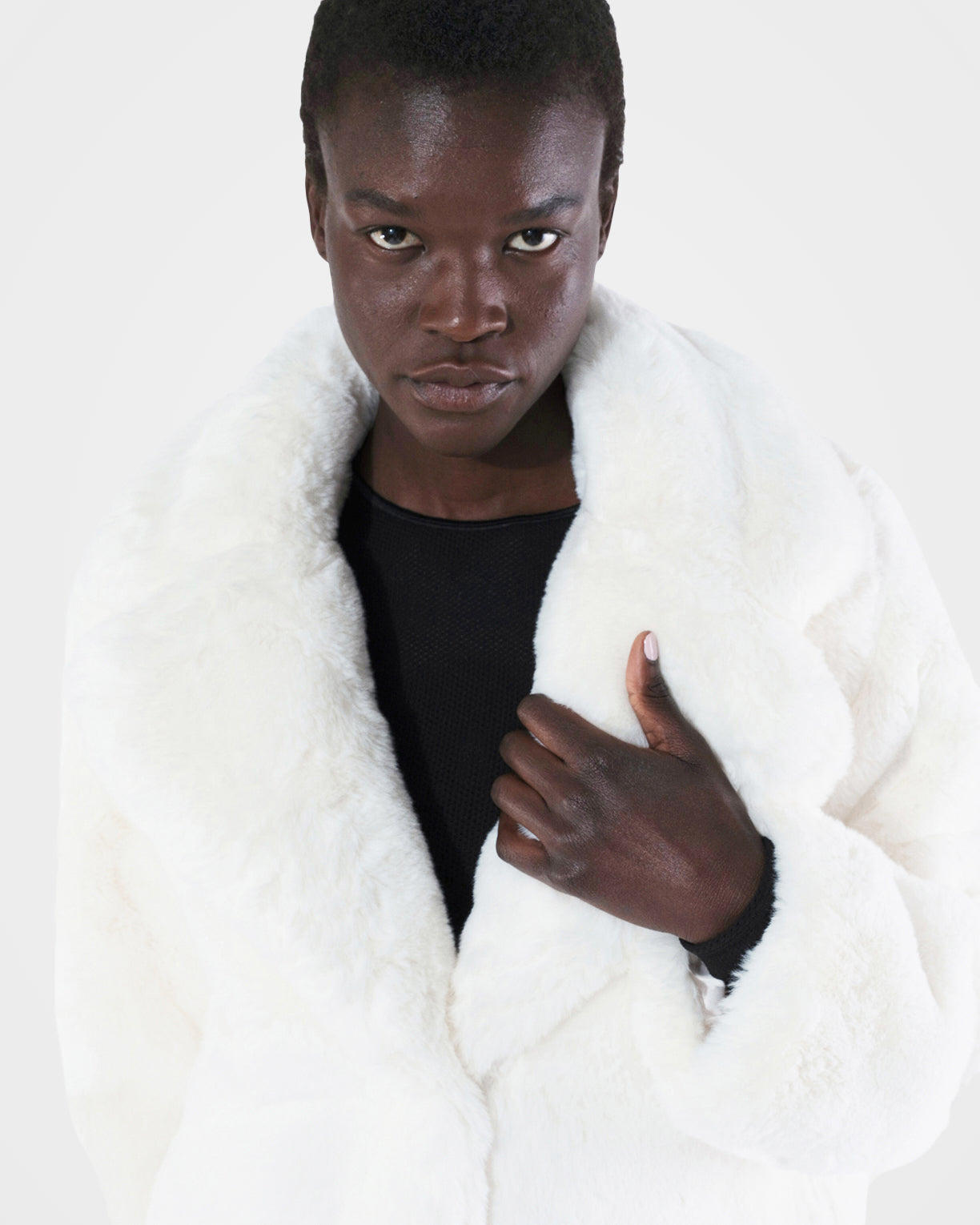 Ivory hotsell fur coat