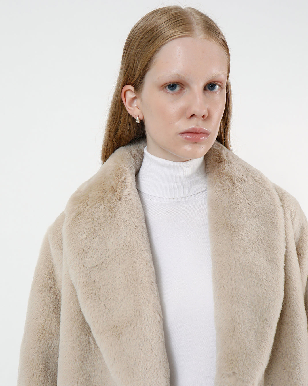 Bree Latte | Faux Fur Belted Coat – Apparis