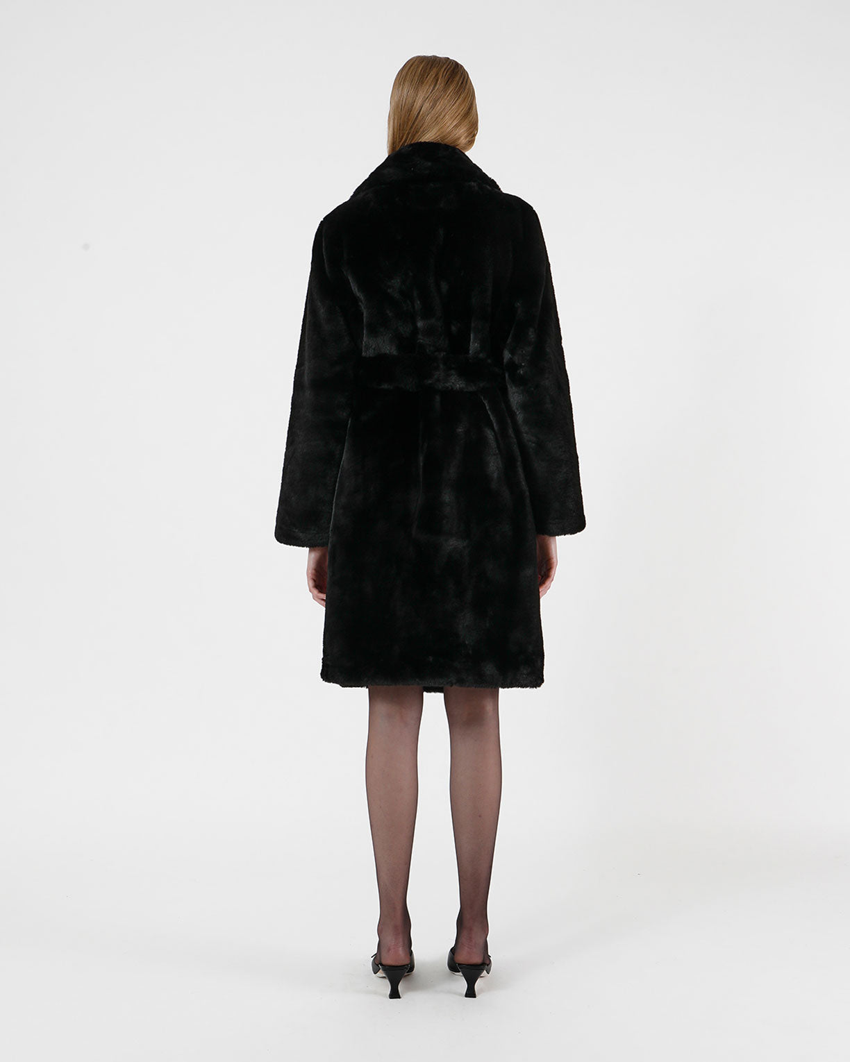 Bree Latte  Faux Fur Belted Coat – Apparis
