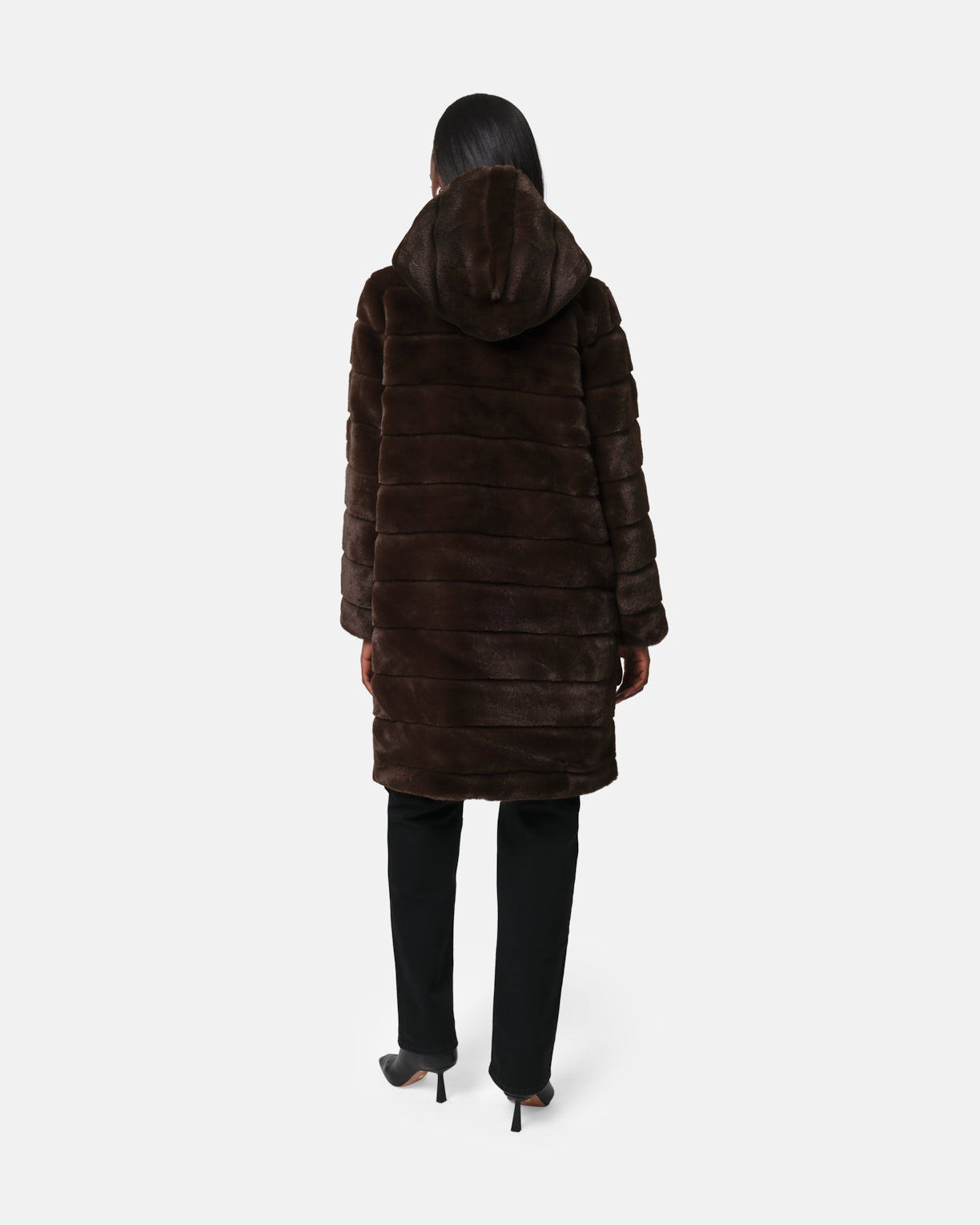 Celina Espresso Tiered Long Coat – Apparis