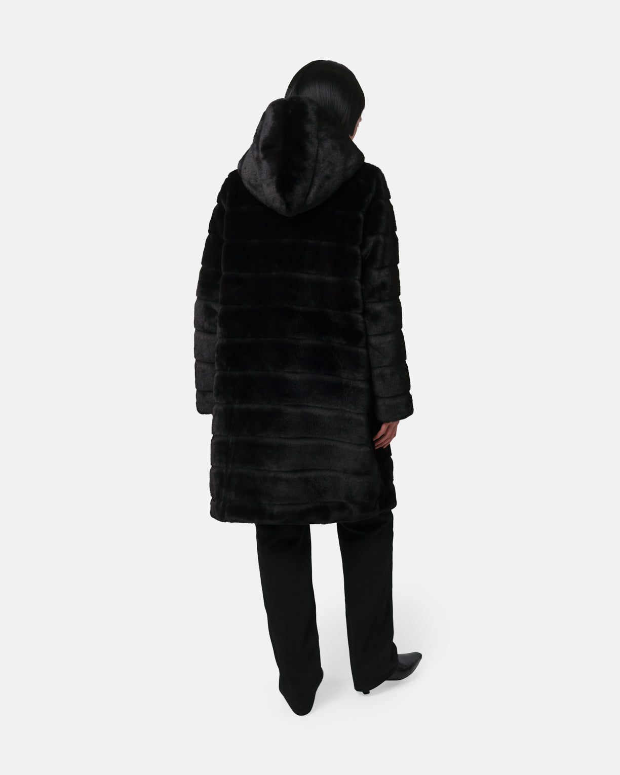 Celina Noir Tiered Long Coat – Apparis