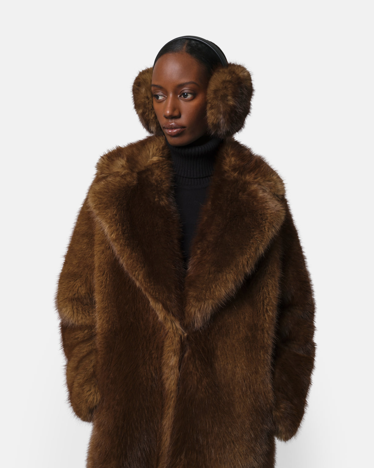 Esme Faux Mink Earmuffs in Brown – Apparis