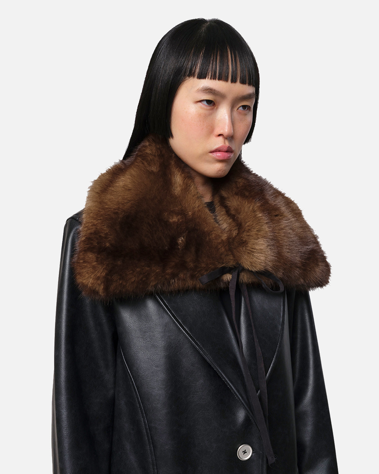 Eliza Faux Mink Collar in Brown – Apparis