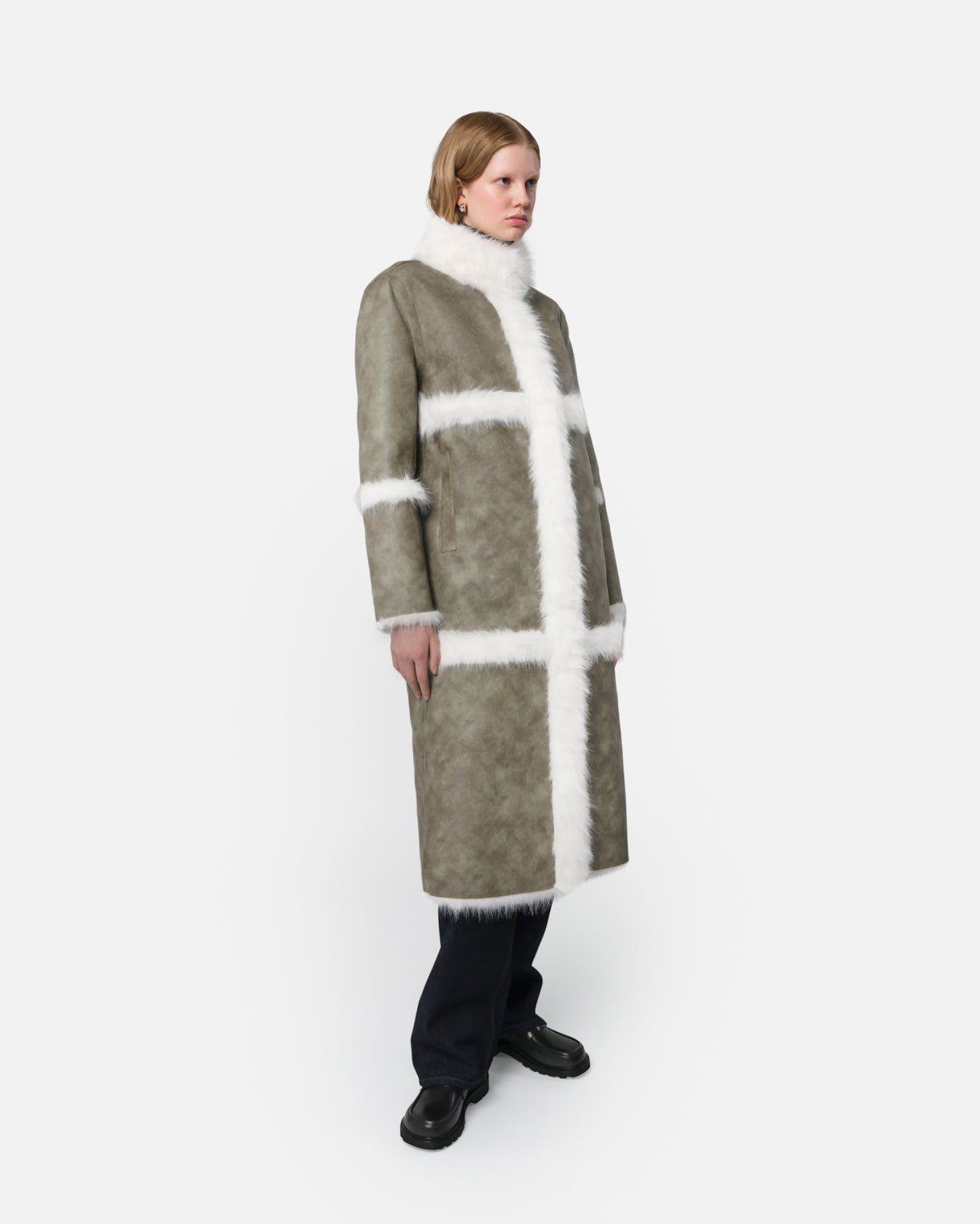 [NOTHING WRITTEN] Shearling reversible car coat ☆送料込☆ 5a56610b259a27cb5ea1dbc3b54492