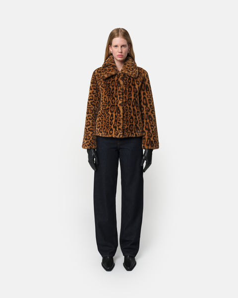 Elis Faux Fur Coat in Leopard – Apparis