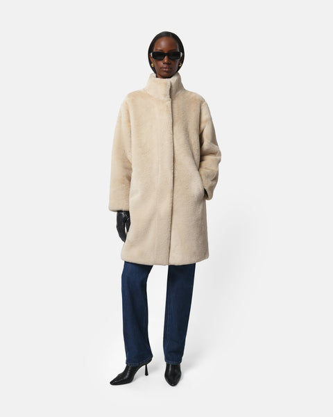 Blair Faux Fur Coat in Latte – Apparis