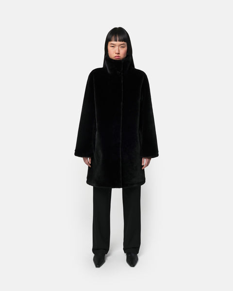 Blair Faux Fur Coat in Noir – Apparis