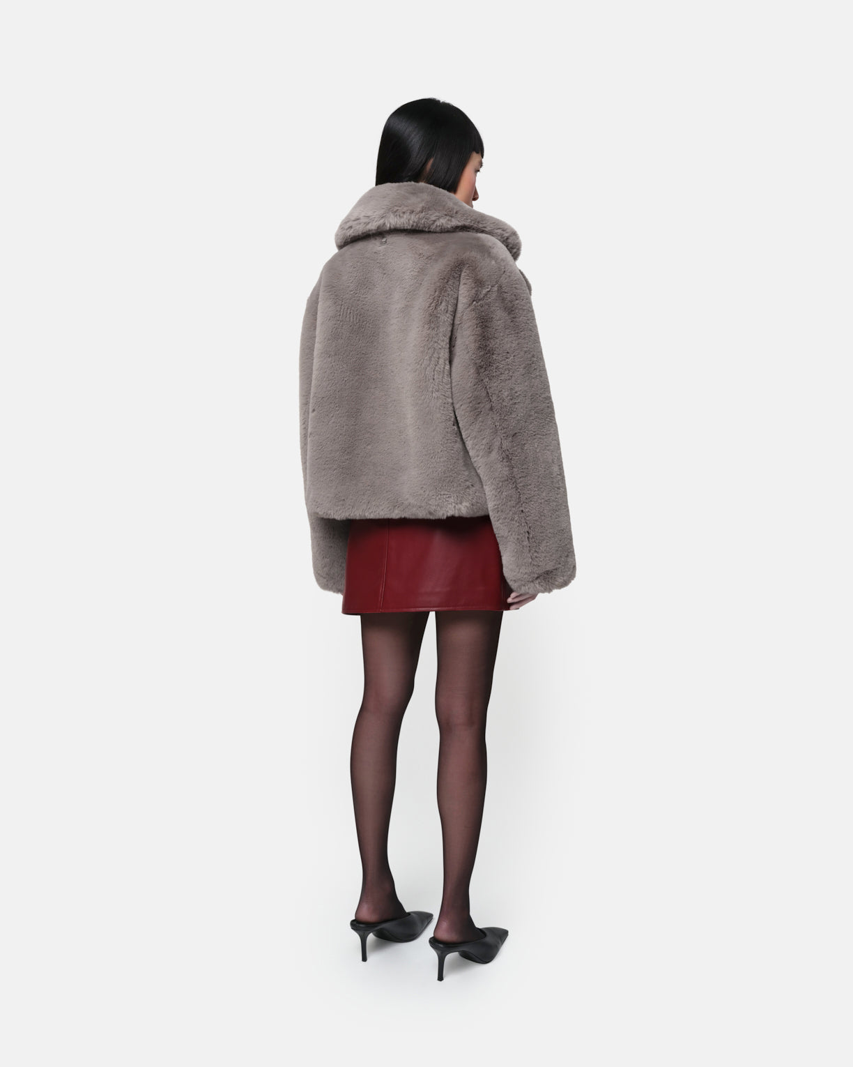 Miller Faux Fur Coat in Granite – Apparis