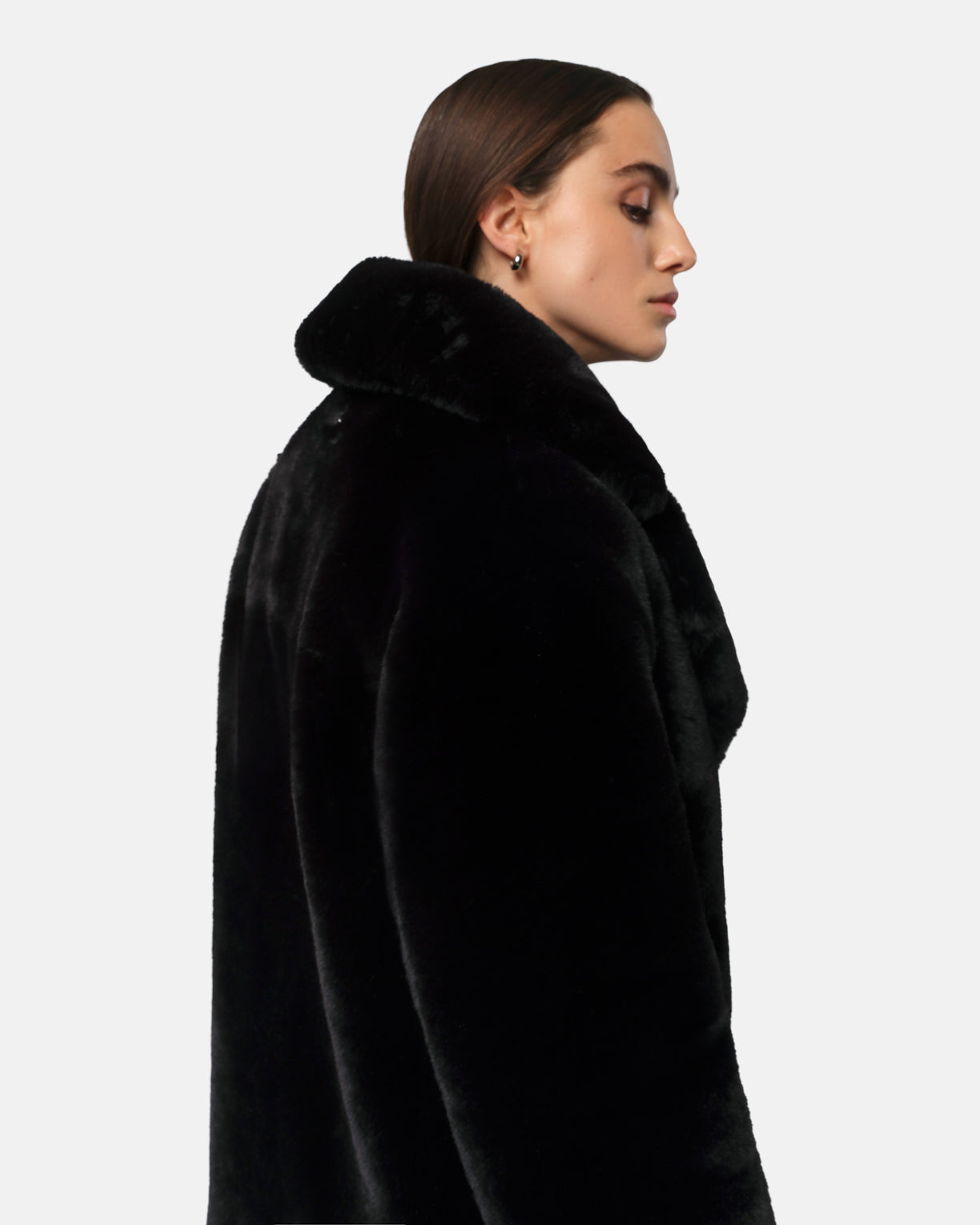 Herlipto  Faux Fur Coat Mサイズ BLACK Men's Hooded Fur Jacket Black Spain Imported Sheepskin