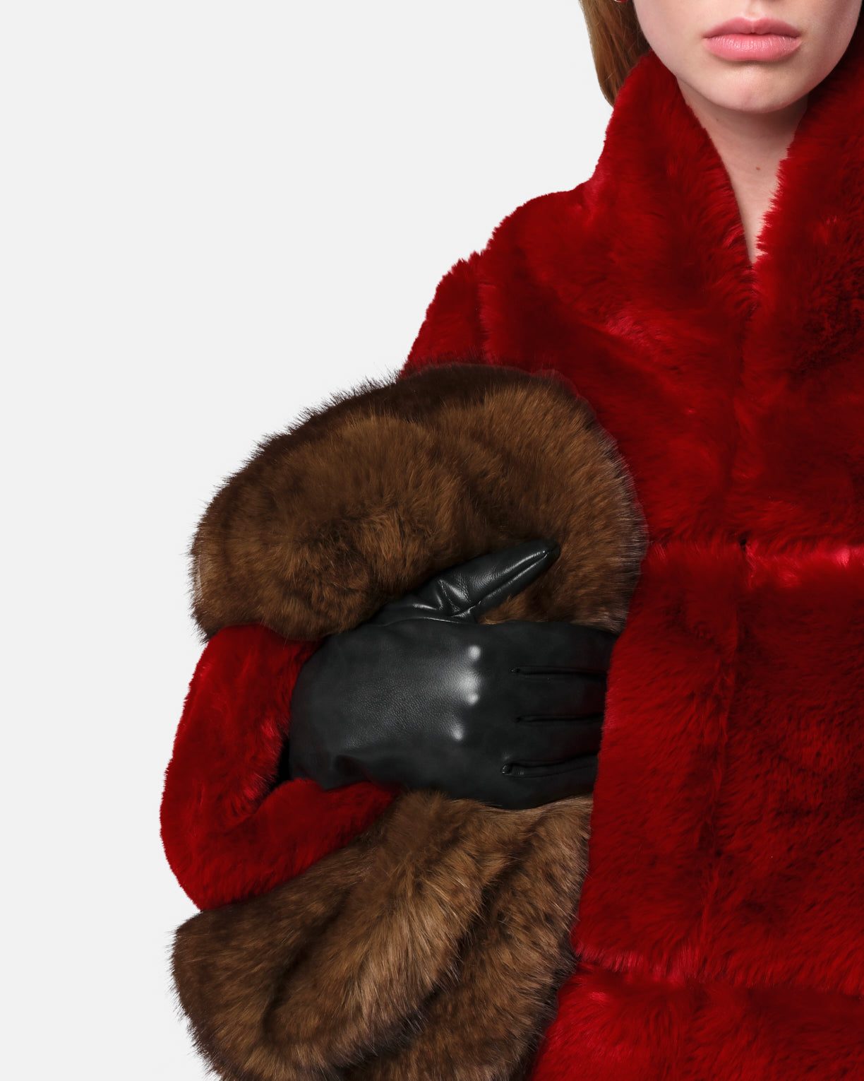 Sai Faux Fur Coat in Rouge – Apparis