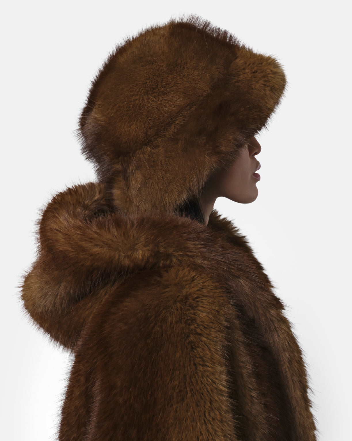 Gilly Faux Mink Bucket Hat in Brown – Apparis