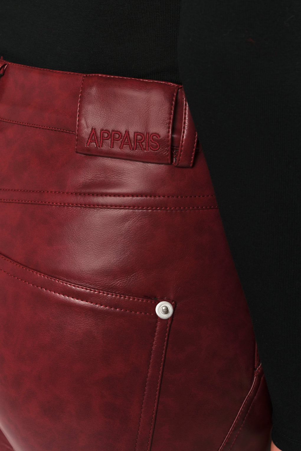 Athena Vegan Leather Pants in Crimson – Apparis