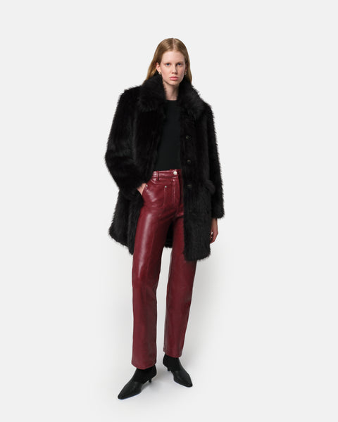 Athena Vegan Leather Pants in Crimson – Apparis