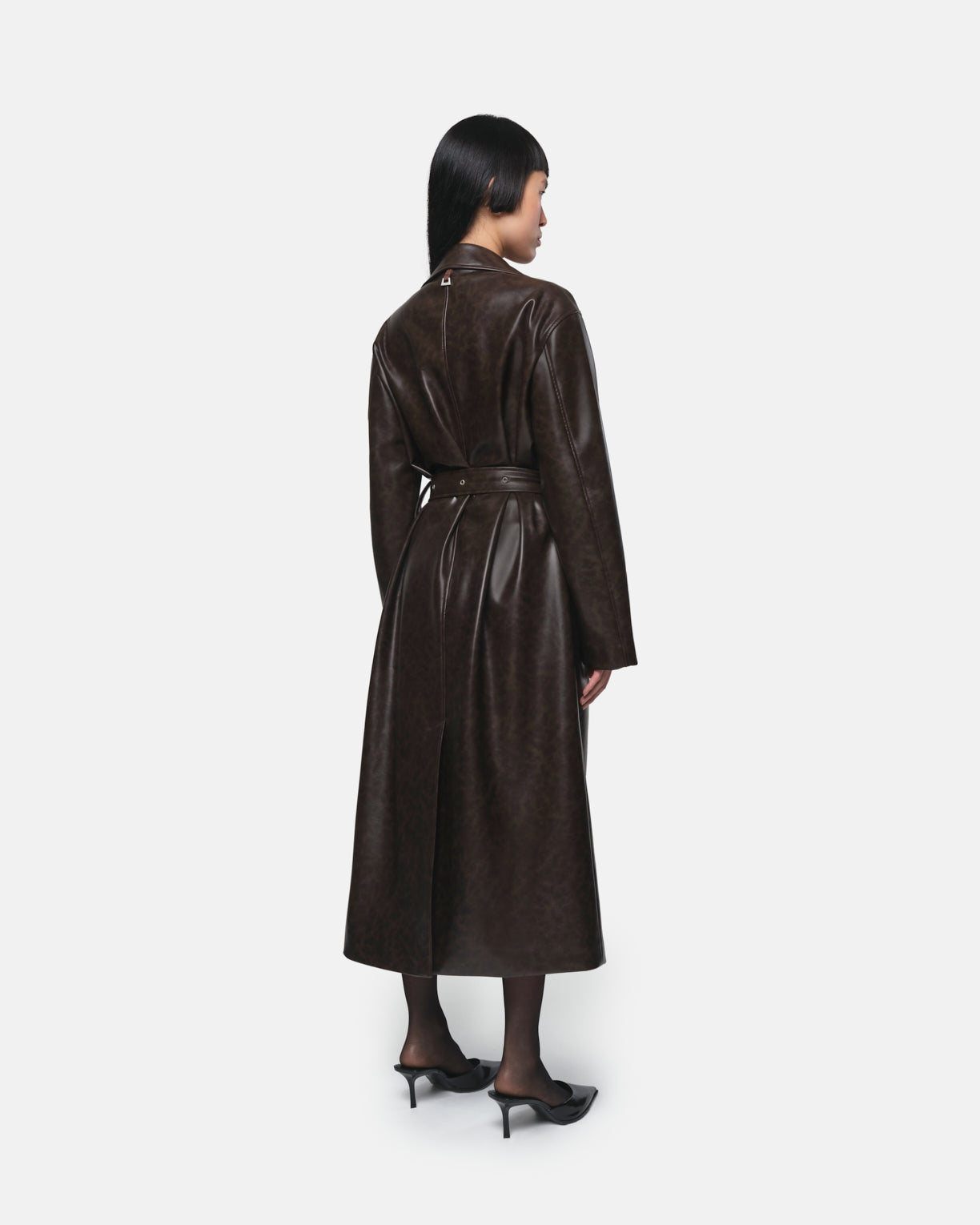 Tate Vegan Leather Trench Coat in Java – Apparis