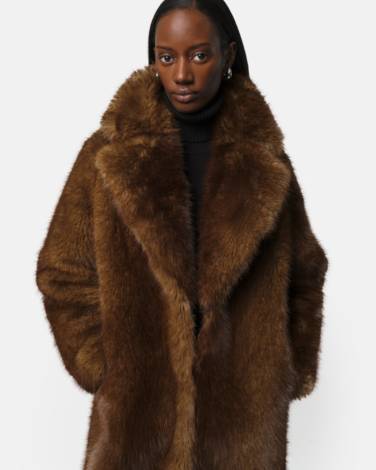 【美品】AKRIS 山羊革 ジャケット リアルファー 毛並み◎ ブラウン L相当 美品】AKRIS 山羊革 ジャケット リアルファー 毛並み◎ ブラウン L相当