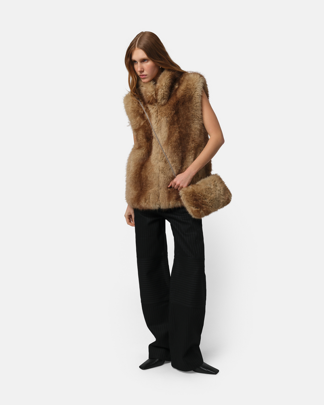 Apparis Orange Faux Fur Coat main image 0