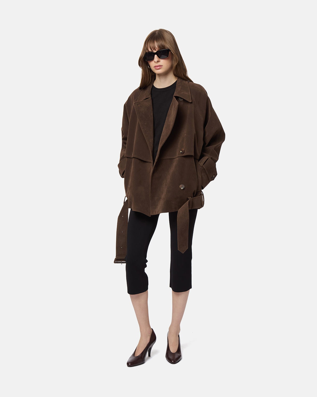 Gaia Sans Suede Short Trench Coat – Apparis