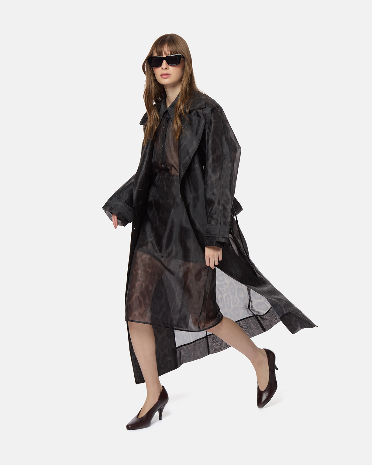 Lana Organza Leopard Trench Coat – Apparis