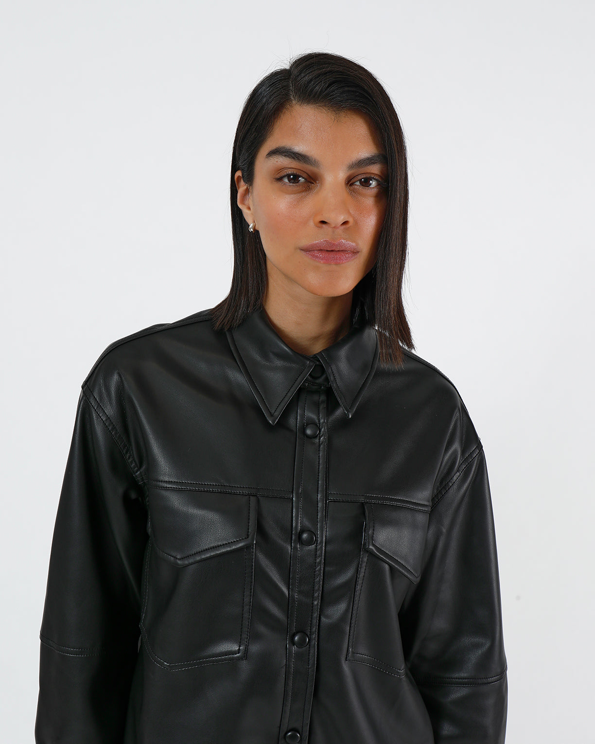 Riley Noir | Vegan Leather Shirt – Apparis