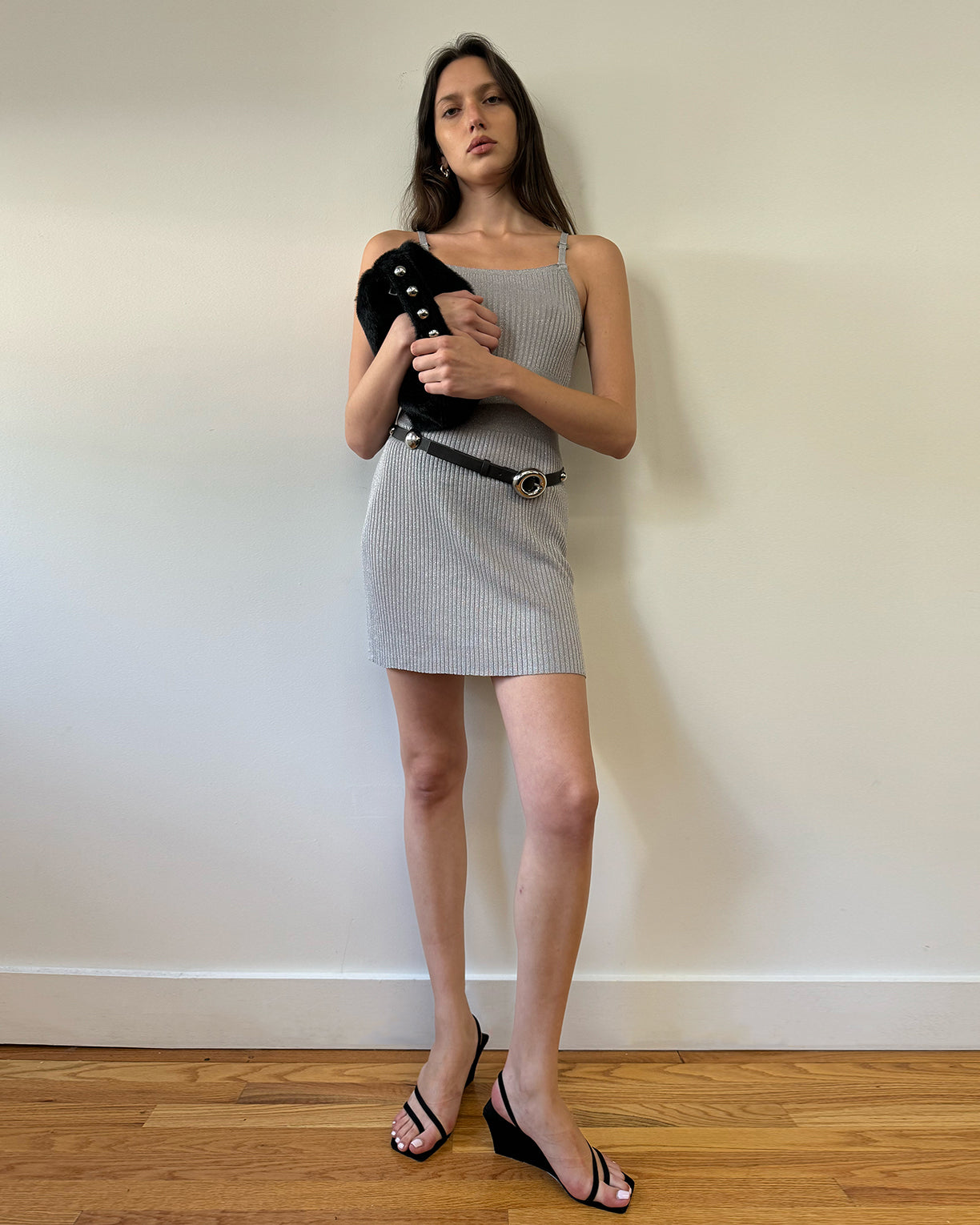Carter Mini Dress Silver – Apparis